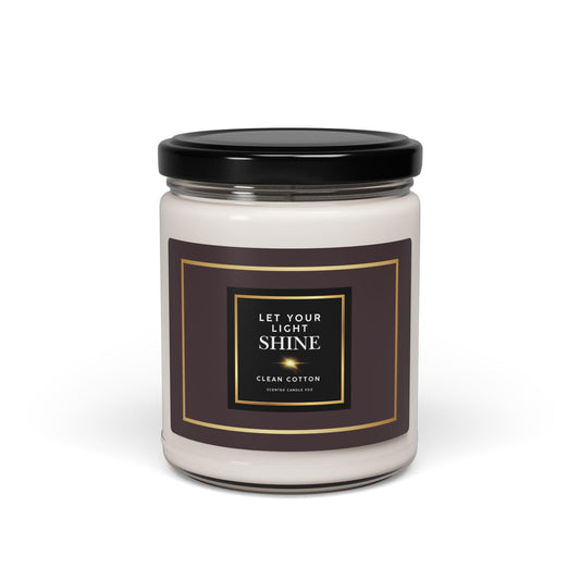 Soy Candle - Let Your Light Shine Clean Cotton 9oz - Inspired by True Love