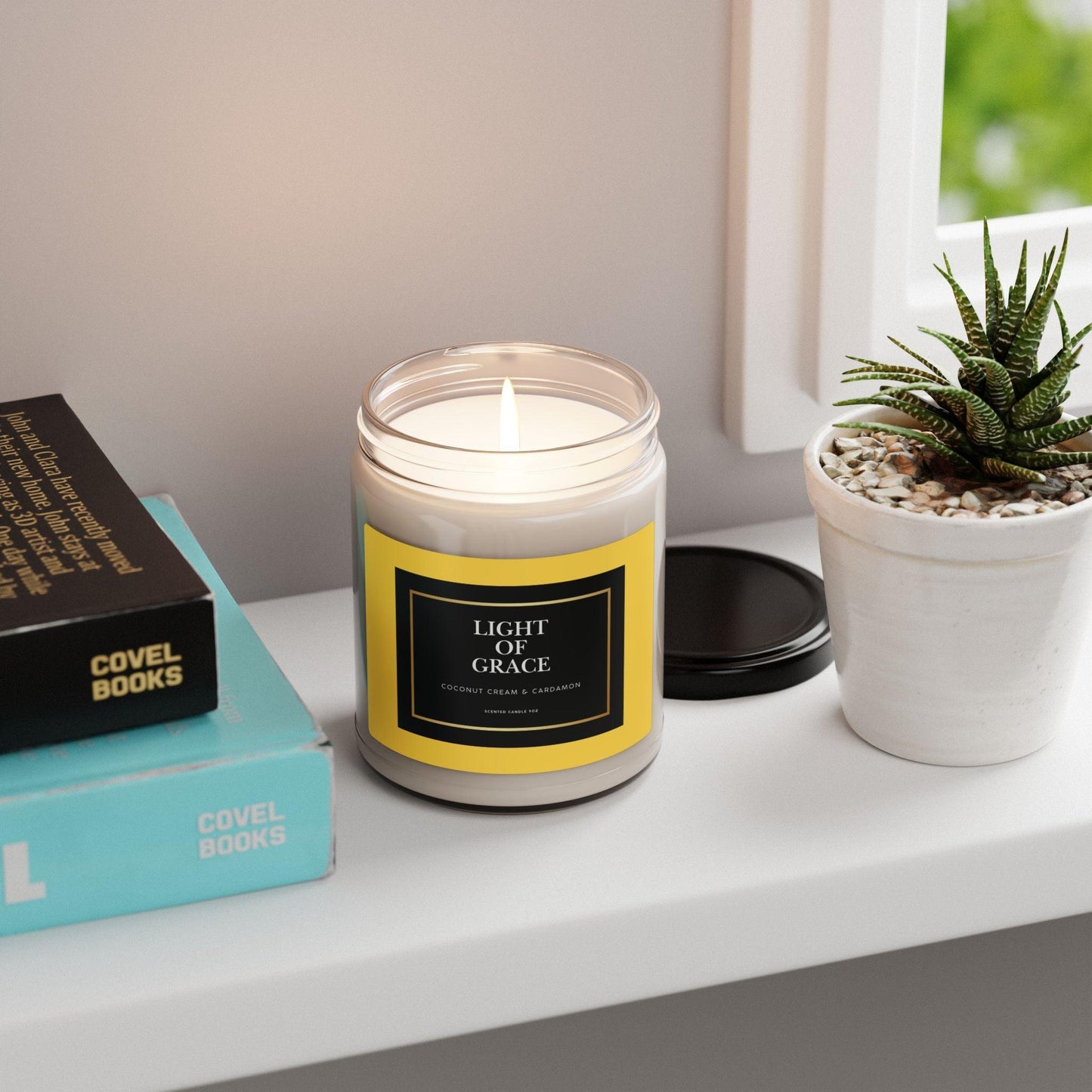 Light of Grace Scented Candle 9oz Coconut Cream & Cardamon - Inspired by True Love
