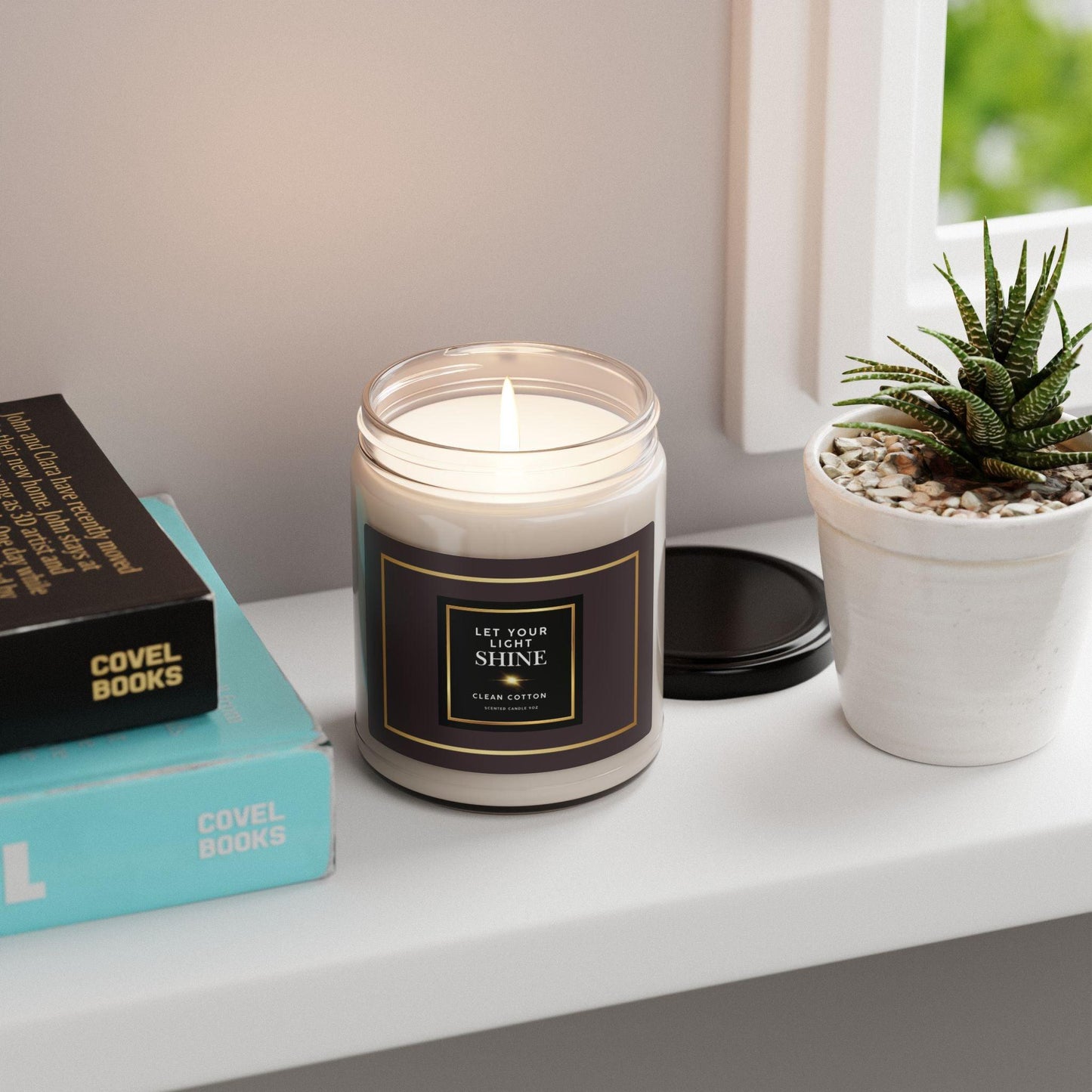 Soy Candle - Let Your Light Shine Clean Cotton 9oz - Inspired by True Love