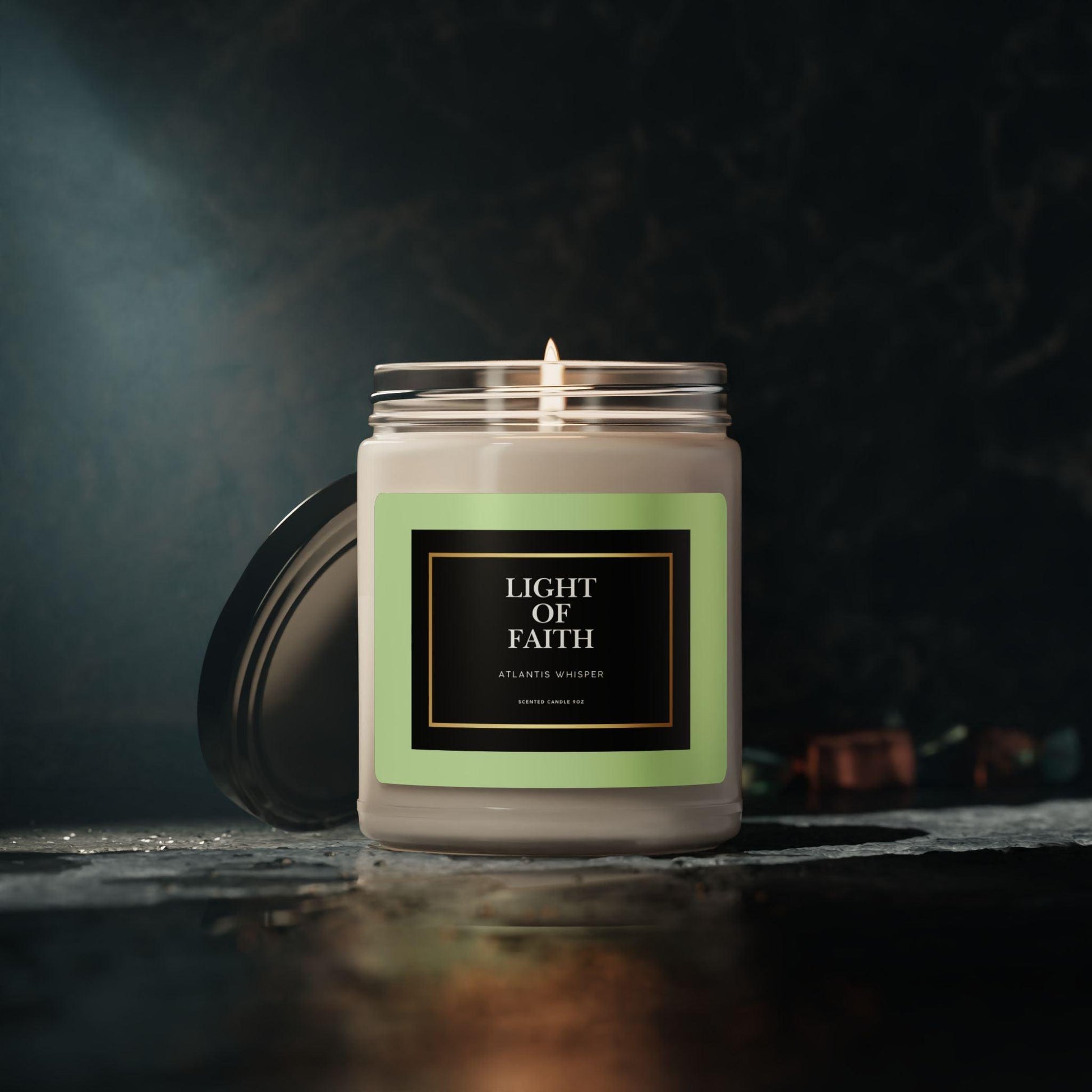 Light of Faith- Atlantis Whisper-Scented Soy Candle, 9oz - Inspired by True Love