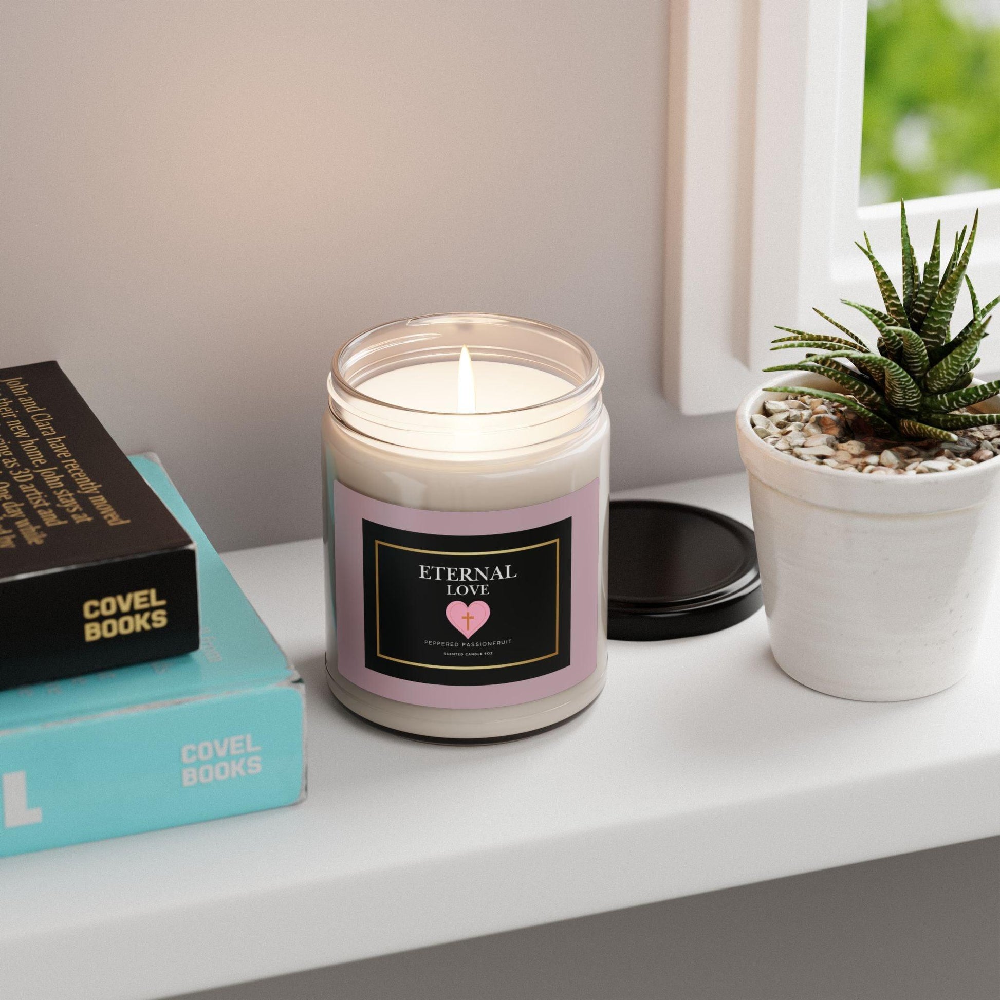 Soy Candle, Eternal Love Inspirational PEPPERED PASSIONFRUIT Scented Candle, 9oz - Inspired by True Love