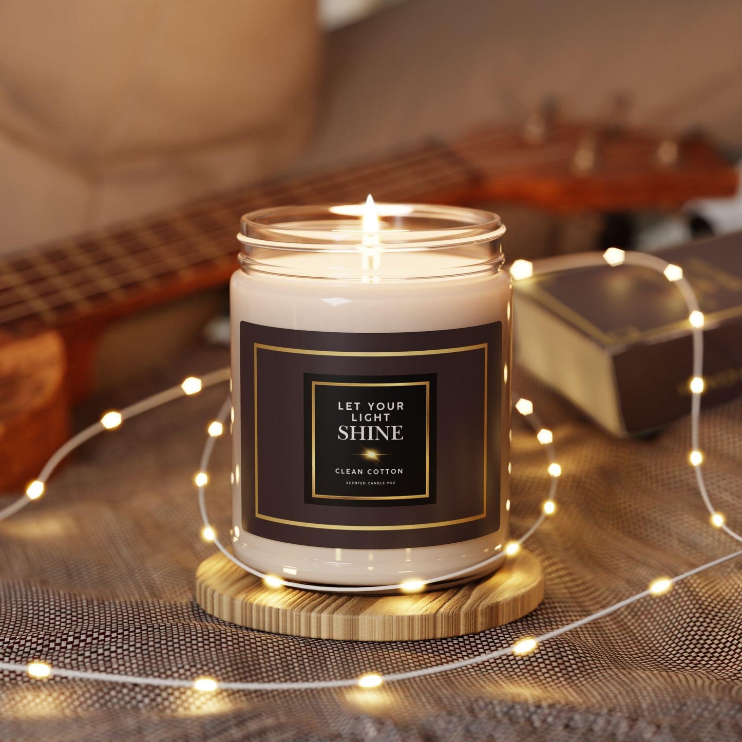 Soy Candle - Let Your Light Shine Clean Cotton 9oz - Inspired by True Love