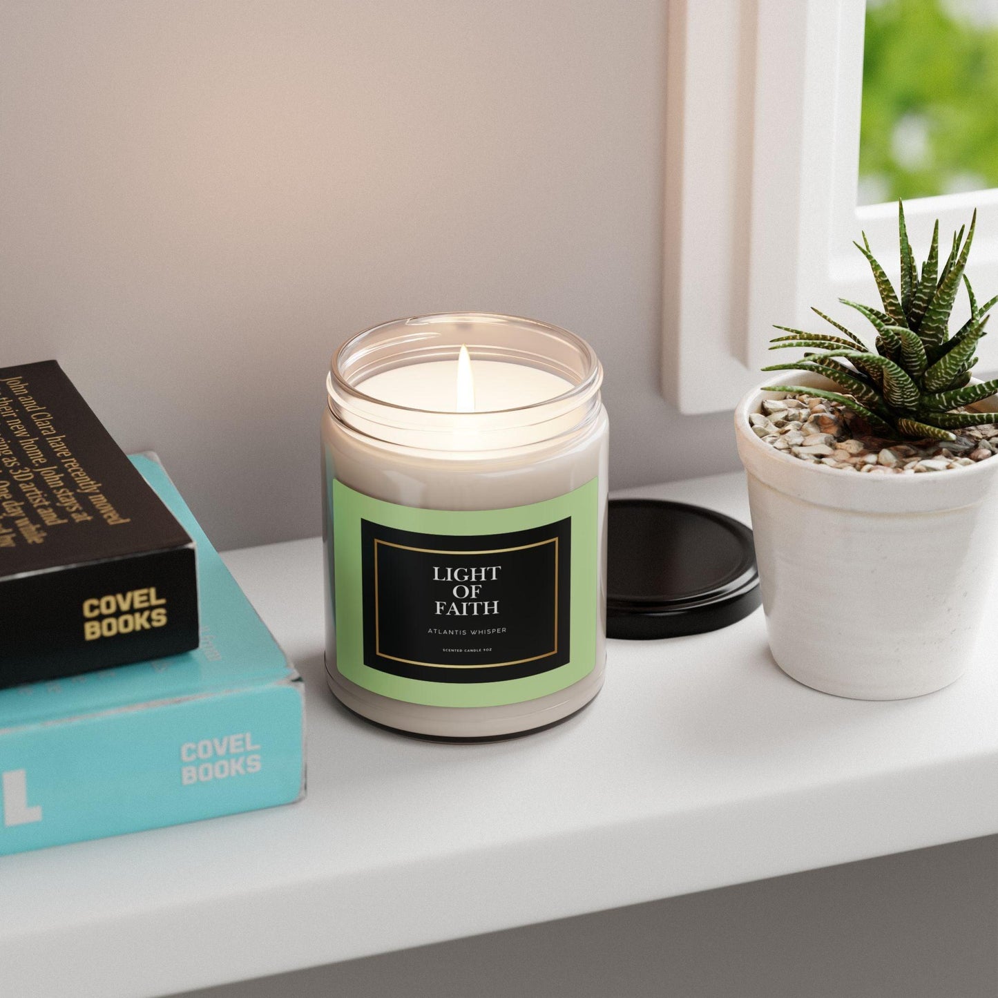 Light of Faith- Atlantis Whisper-Scented Soy Candle, 9oz - Inspired by True Love