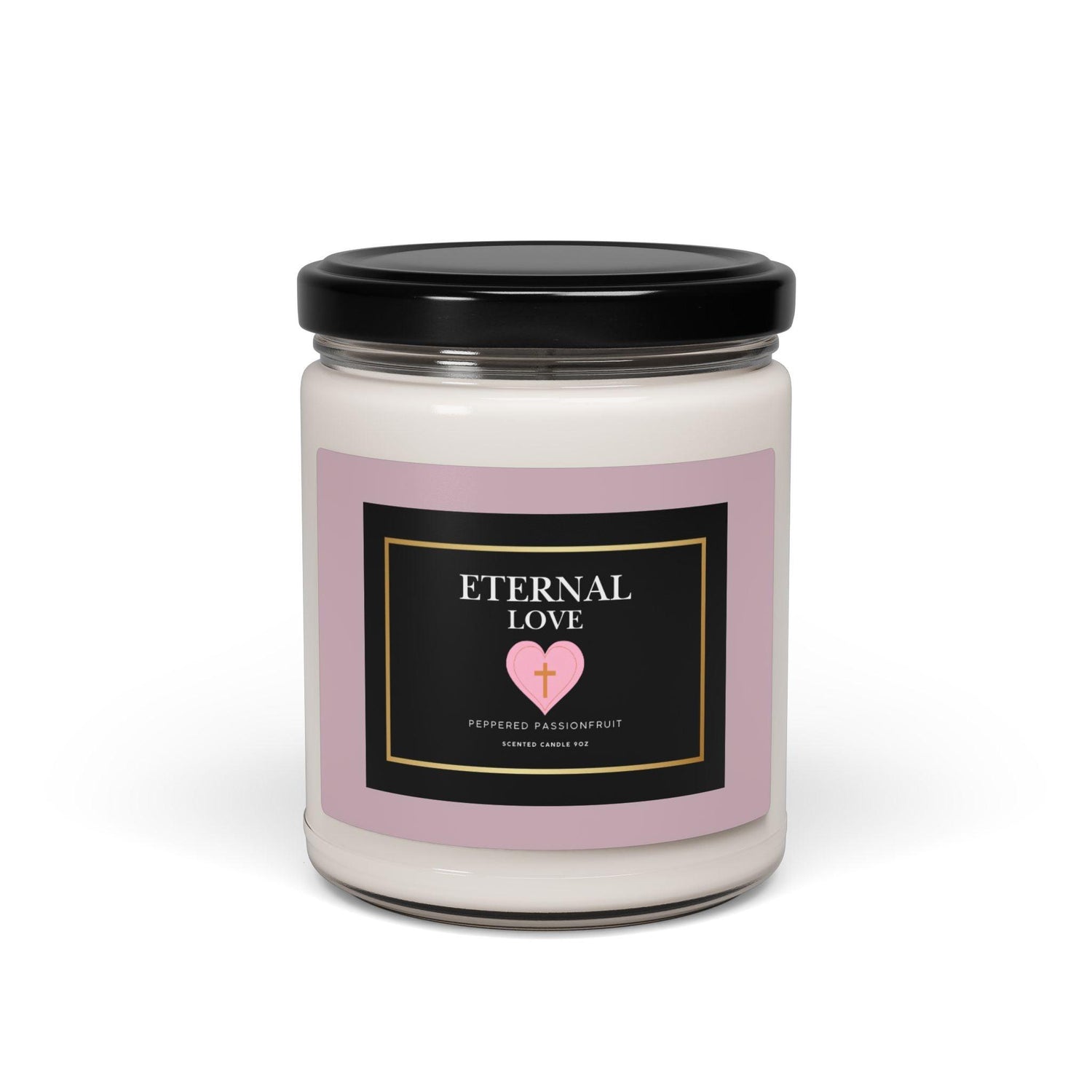 Soy Candle, Eternal Love Inspirational PEPPERED PASSIONFRUIT Scented Candle, 9oz - Inspired by True Love