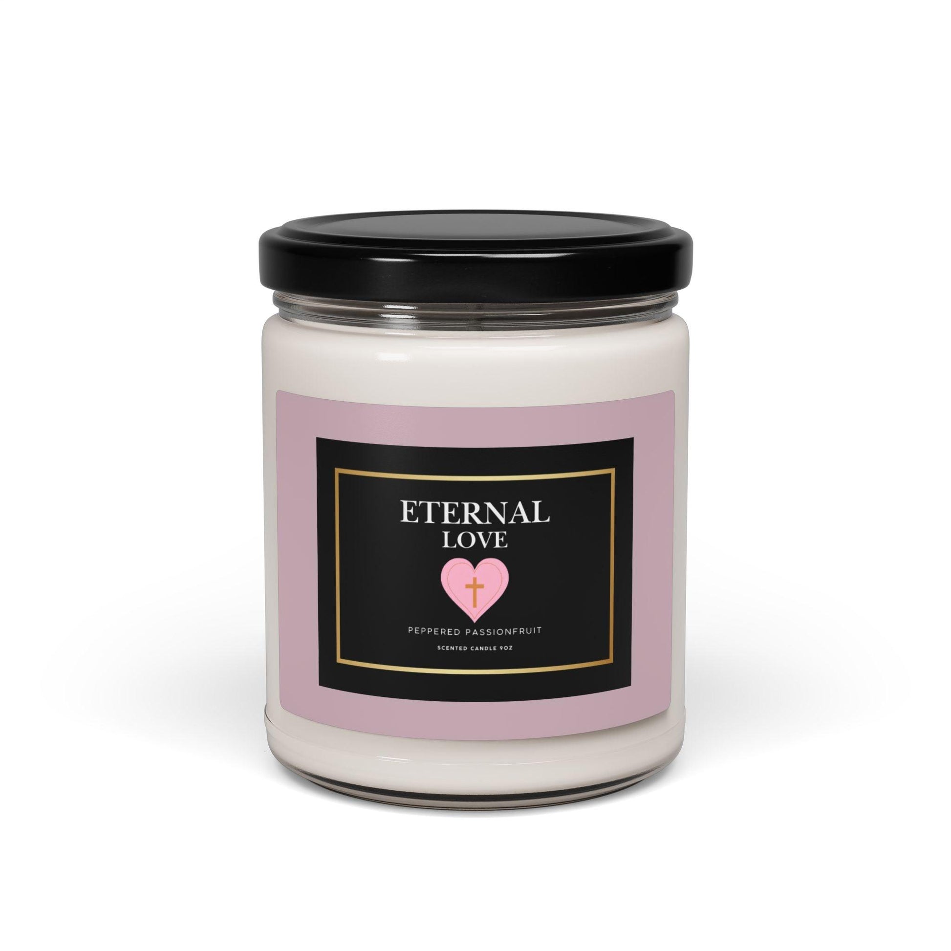 Soy Candle, Eternal Love Inspirational PEPPERED PASSIONFRUIT Scented Candle, 9oz - Inspired by True Love