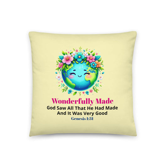 Christian Kids Pillow – Genesis 1:31 Bible Verse | God Saw That It Was Very Good - Inspired by True Love