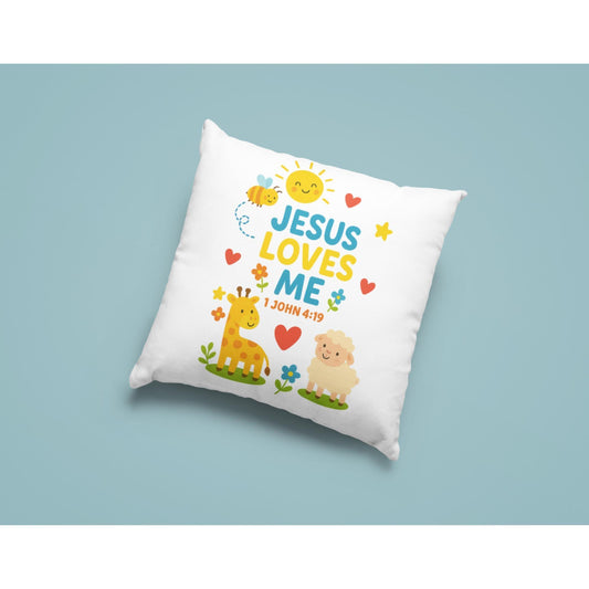 Jesus Loves Me Kids Pillow – Christian Nursery and Children’s Room Decor - Inspired by True Love