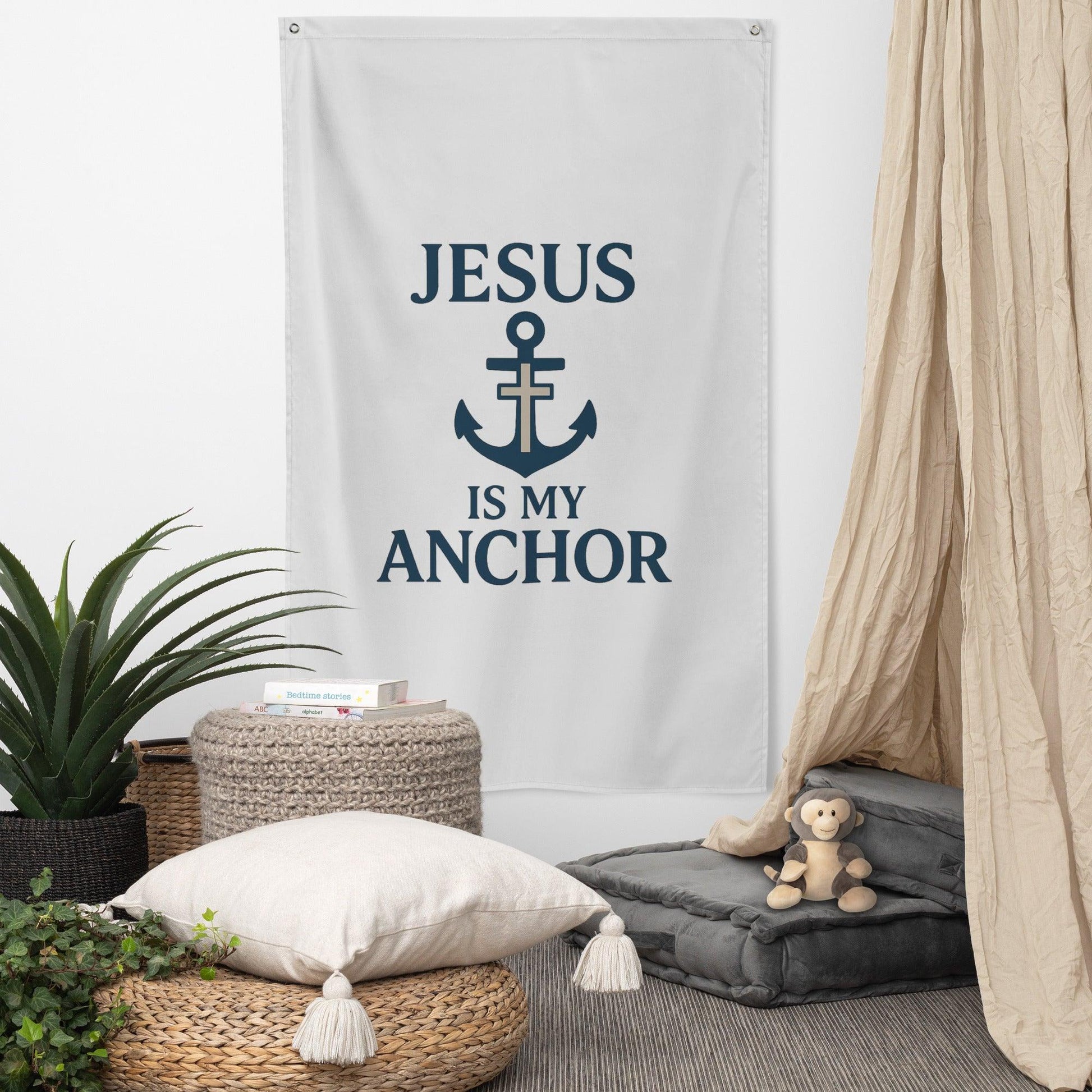 Jesus Is My Anchor Kids Tapestry – Christian Wall Decor for Boys & Girls | Faith-Based Nursery or Bedroom Accent - Inspired by True Love