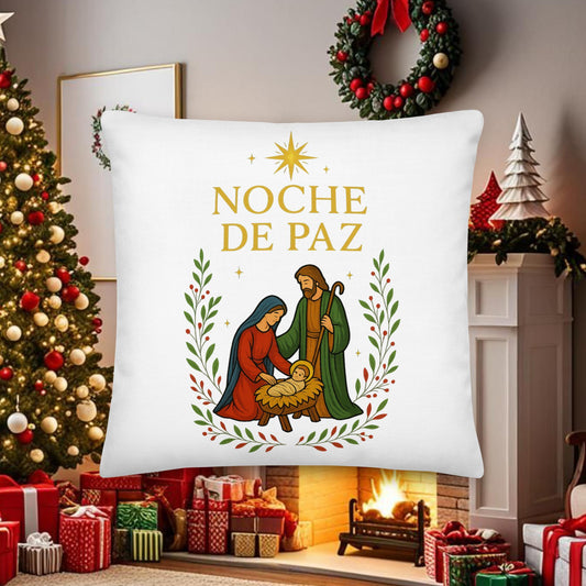 “Noche de Paz” Christmas Pillow – Christian Holiday Decor - Inspired by True Love
