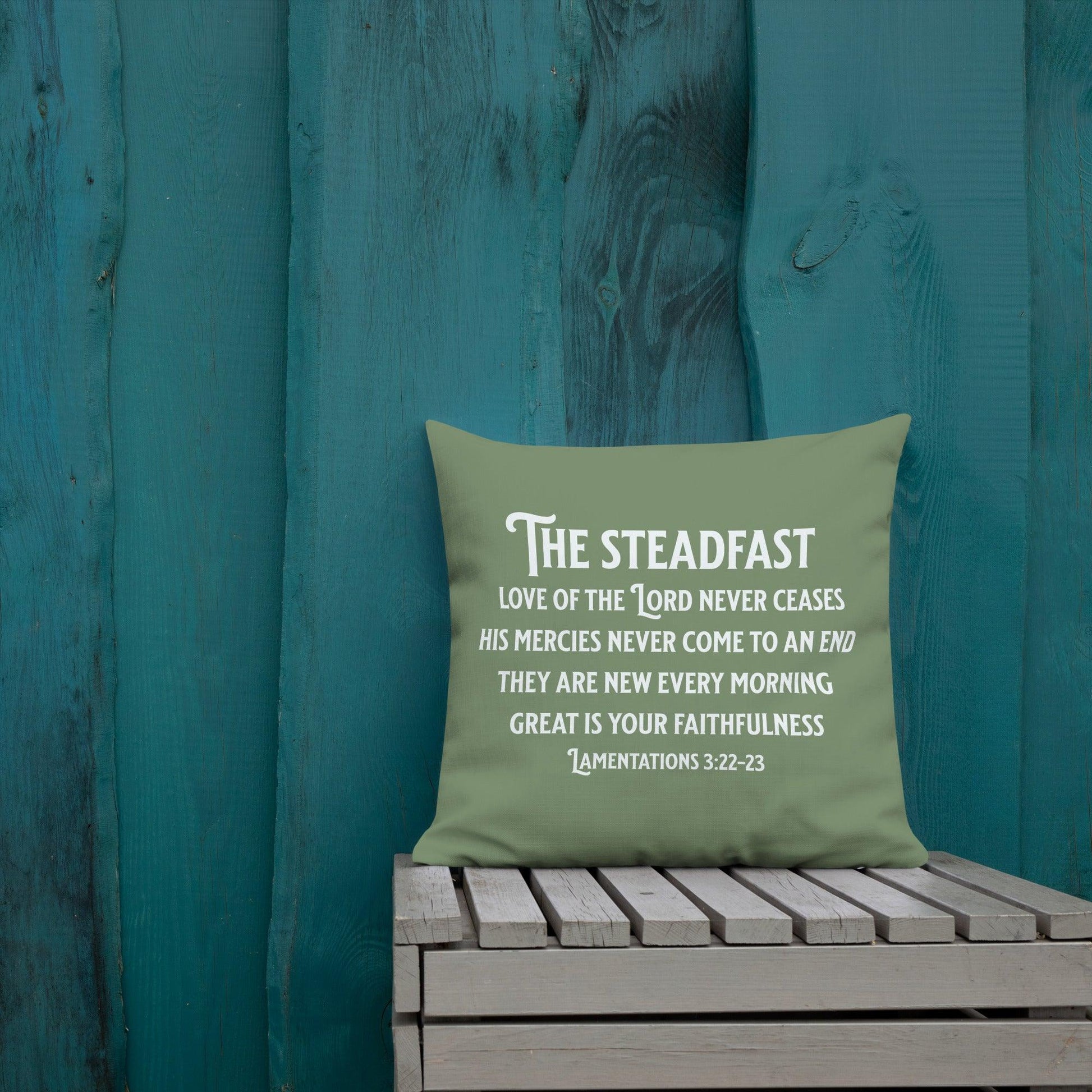 Lamentations 3:22-23 Throw Pillow - Great is His Faithfulness | Christian Home Decor - Inspired by True Love