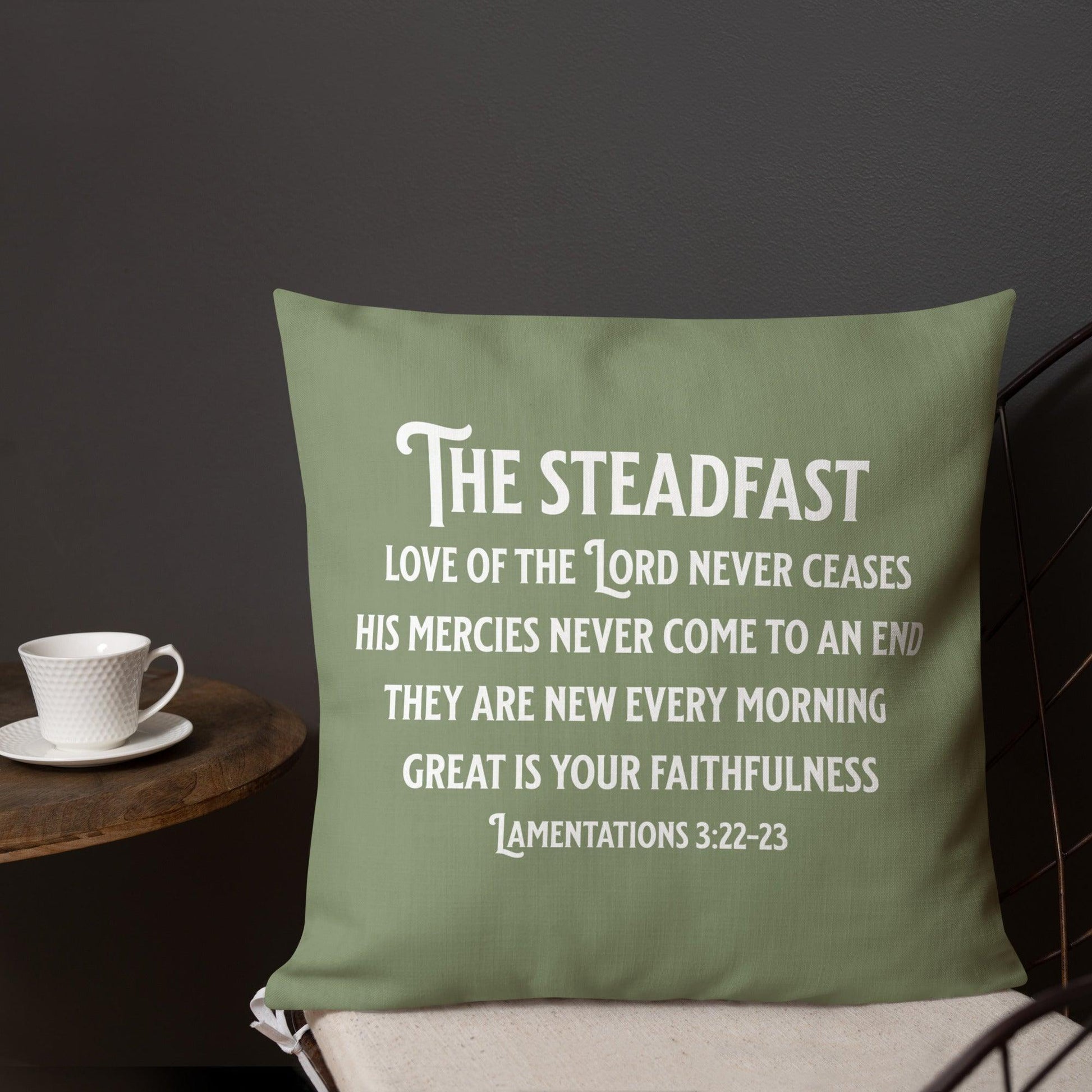 Lamentations 3:22-23 Throw Pillow - Great is His Faithfulness | Christian Home Decor - Inspired by True Love
