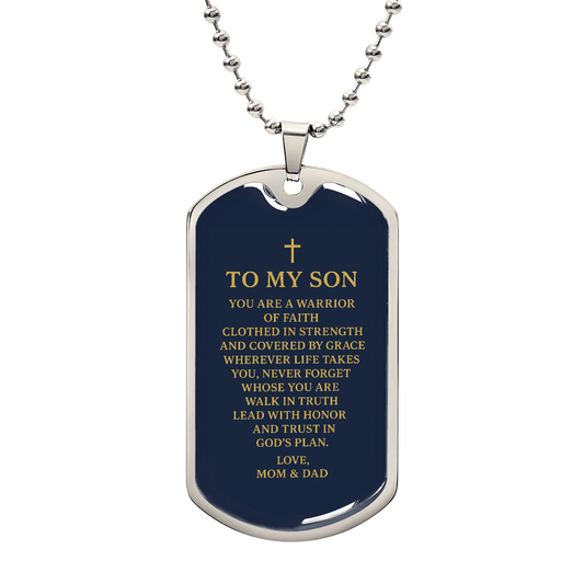 To My Son Christian Necklace - Inspired by True Love