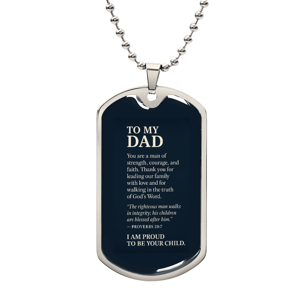 Dad Necklace Faith Based Gift - Inspired by True Love