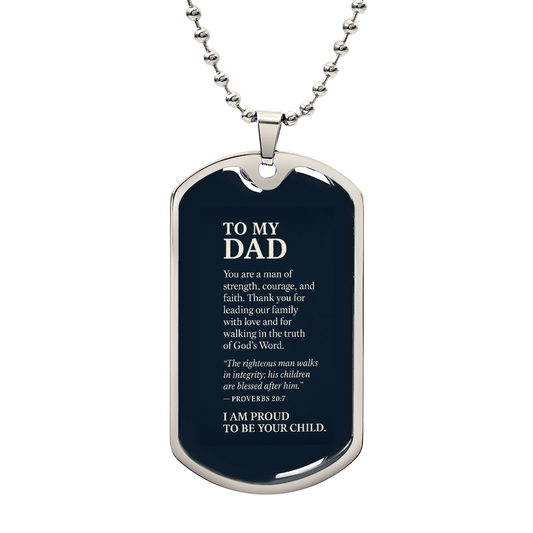Dad Necklace Faith Based Gift - Inspired by True Love