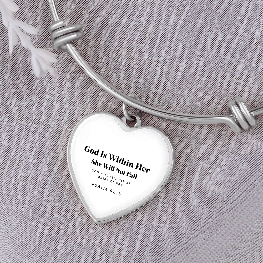 God Is Within Her, She Will Not Fall Women’s Bracelet - Inspired by True Love