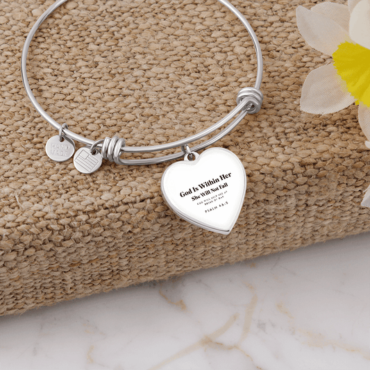 God Is Within Her, She Will Not Fall Women’s Bracelet - Inspired by True Love