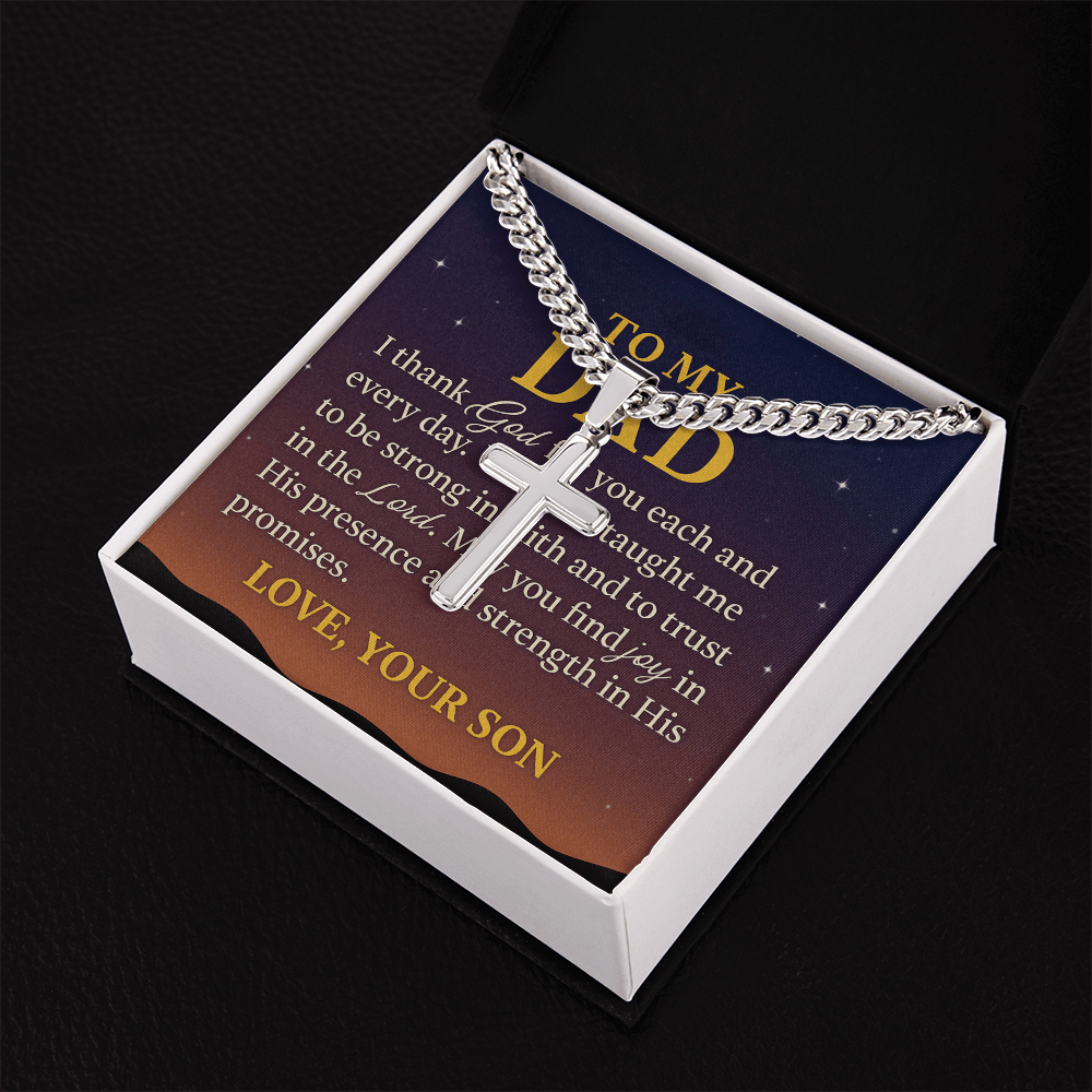 To My Dad Cross Necklace - Inspired by True Love