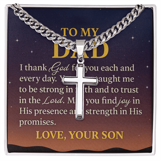 To My Dad Cross Necklace - Inspired by True Love