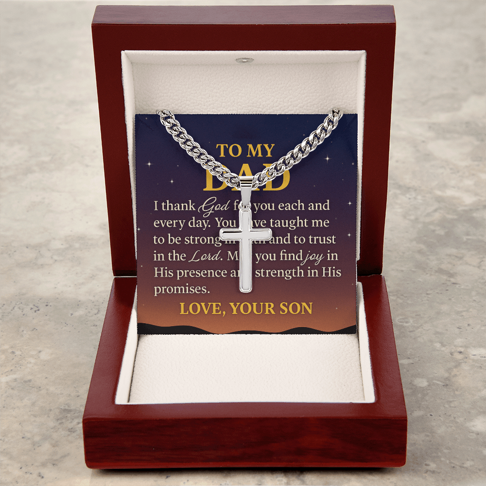To My Dad Cross Necklace - Inspired by True Love