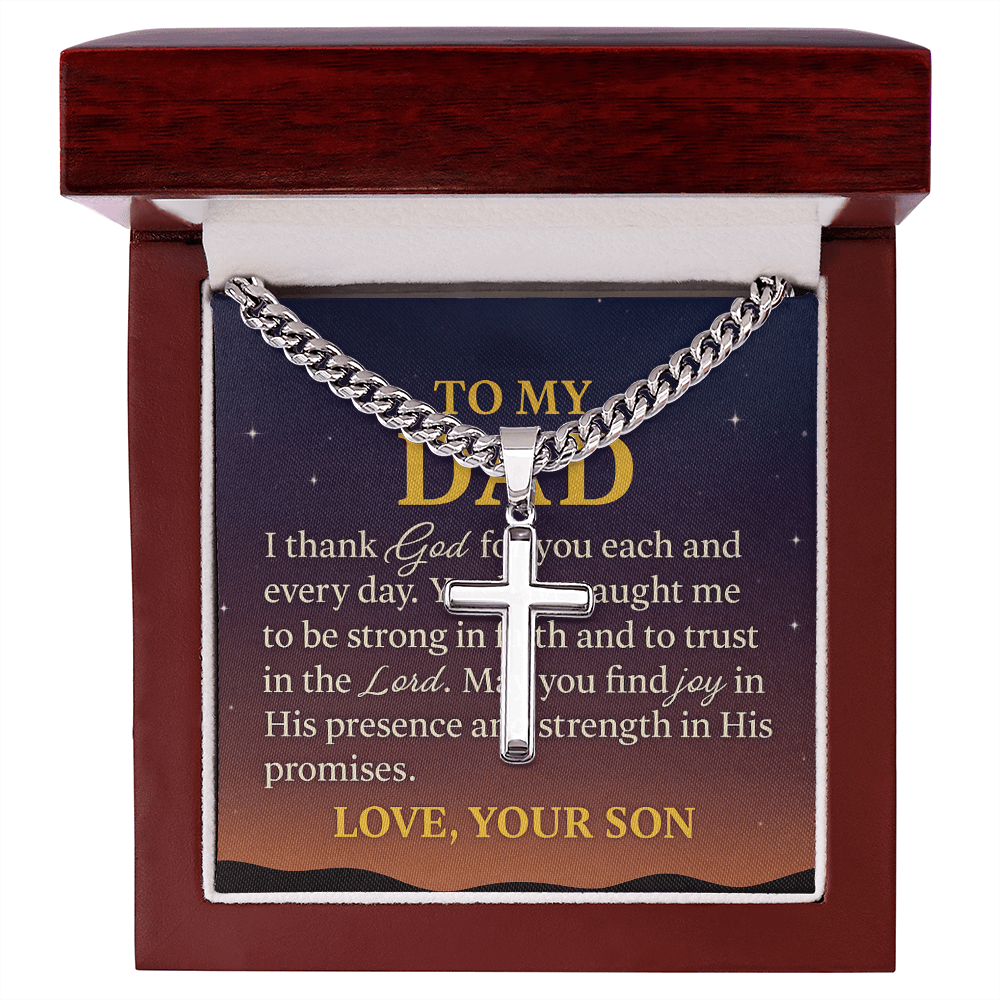 To My Dad Cross Necklace - Inspired by True Love