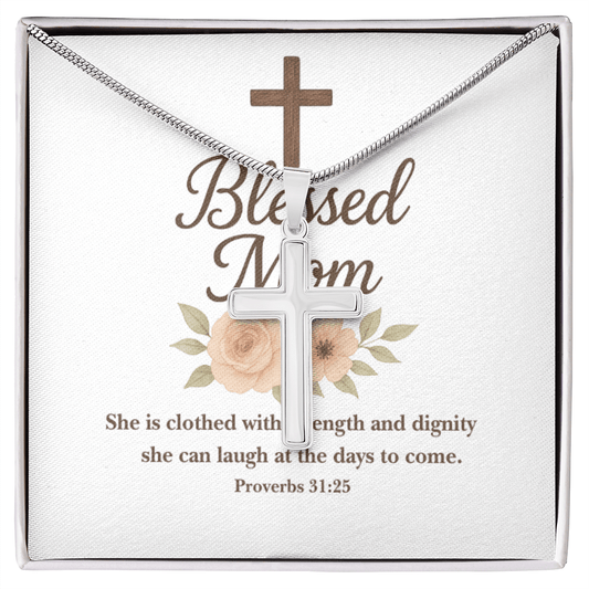 Cross Necklace – Blessed Mom Christian Jewelry Gift for Mother - Inspired by True Love
