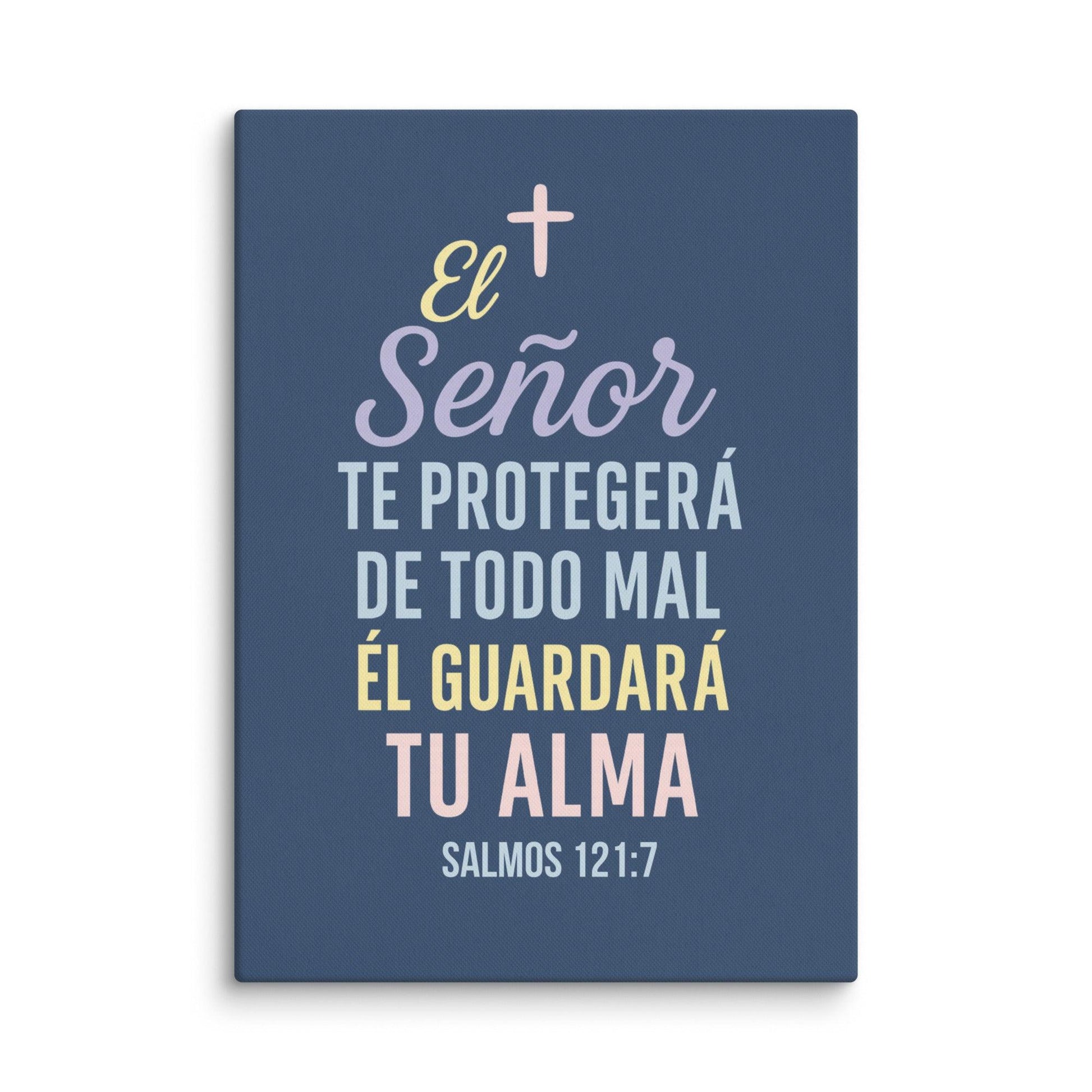 Psalm 121:7 Easter Canvas Wall Art Spanish Scripture – The Lord Will Keep You from All Harm – Christian Resurrection Home Decor – Scripture Print - Inspired by True Love