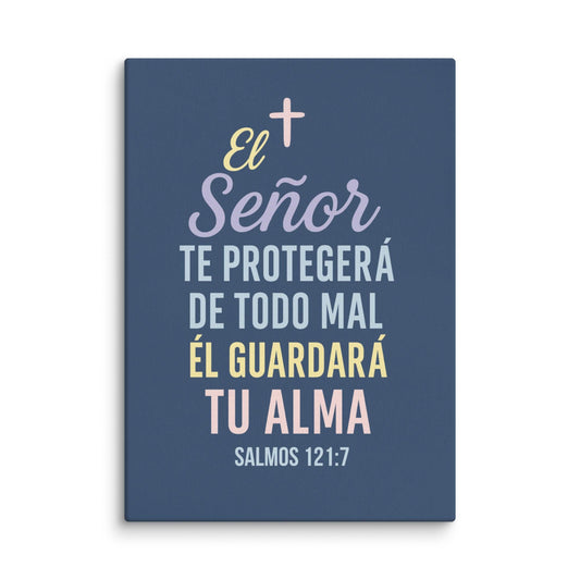 Psalm 121:7 Easter Canvas Wall Art Spanish Scripture – The Lord Will Keep You from All Harm – Christian Resurrection Home Decor – Scripture Print - Inspired by True Love