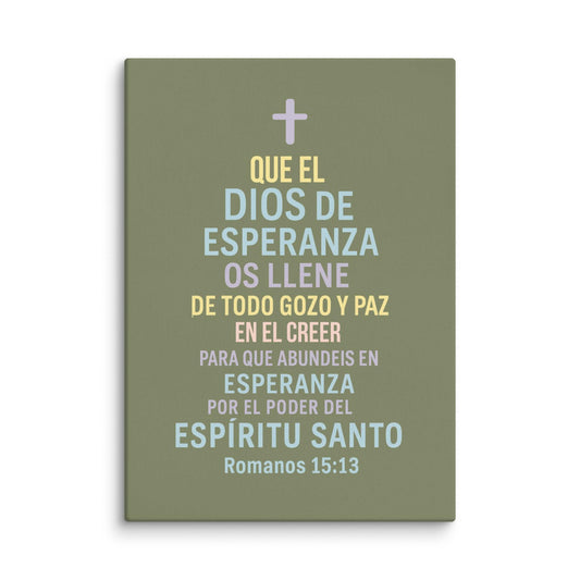 Romans 15:13 Easter Canvas Wall Art – God of Hope Scripture Print – Christian Resurrection Decor – Joy and Peace Bible Verse - Inspired by True Love