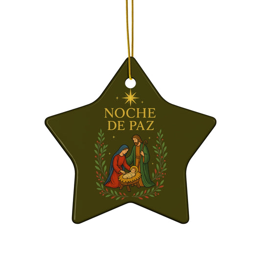 Noche de Paz Ornament – Spanish Christian Ceramic Christmas Decoration - Inspired by True Love