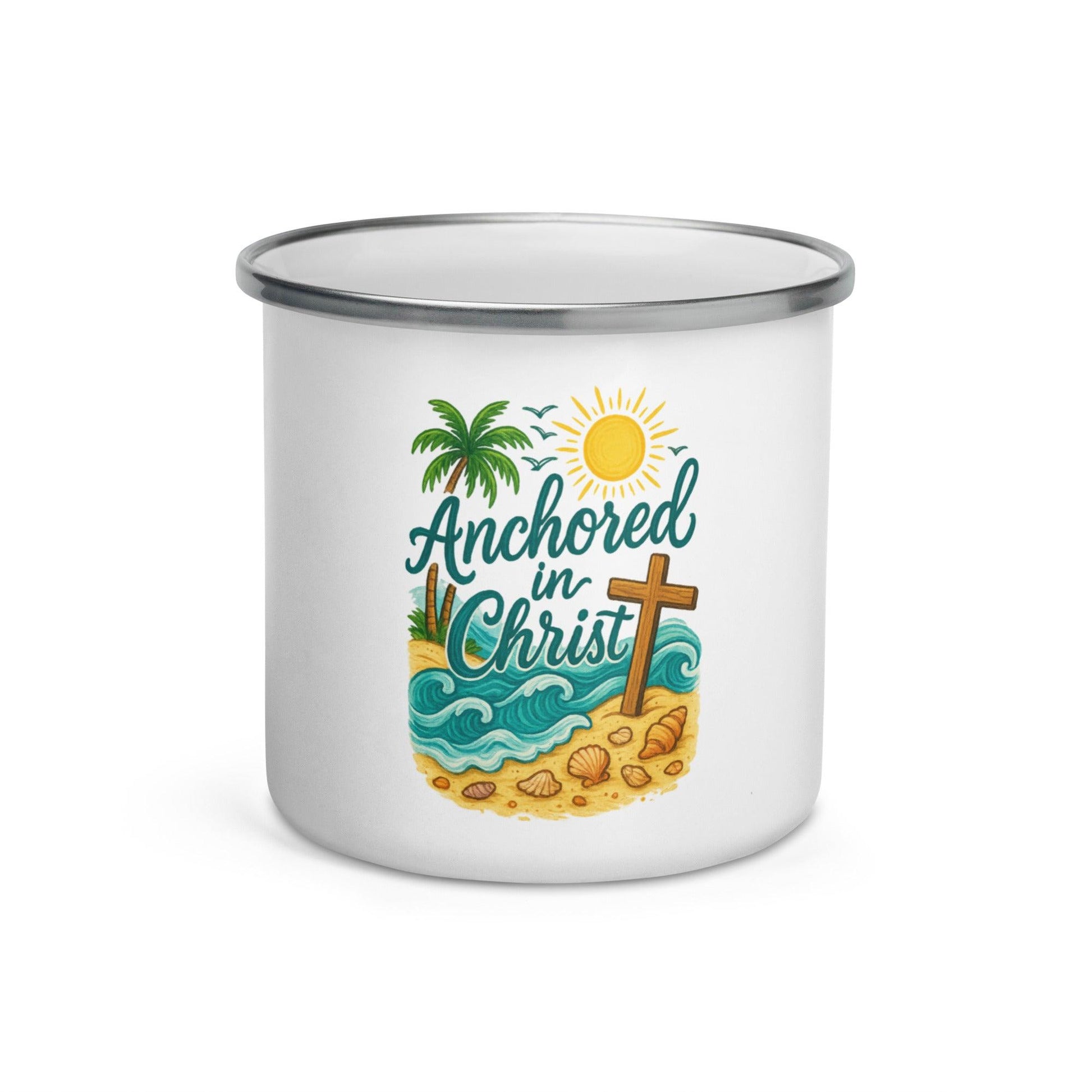 Anchored in Christ – Christian Kids Enamel Mug | Bible Verse Gift for Children - Inspired by True Love