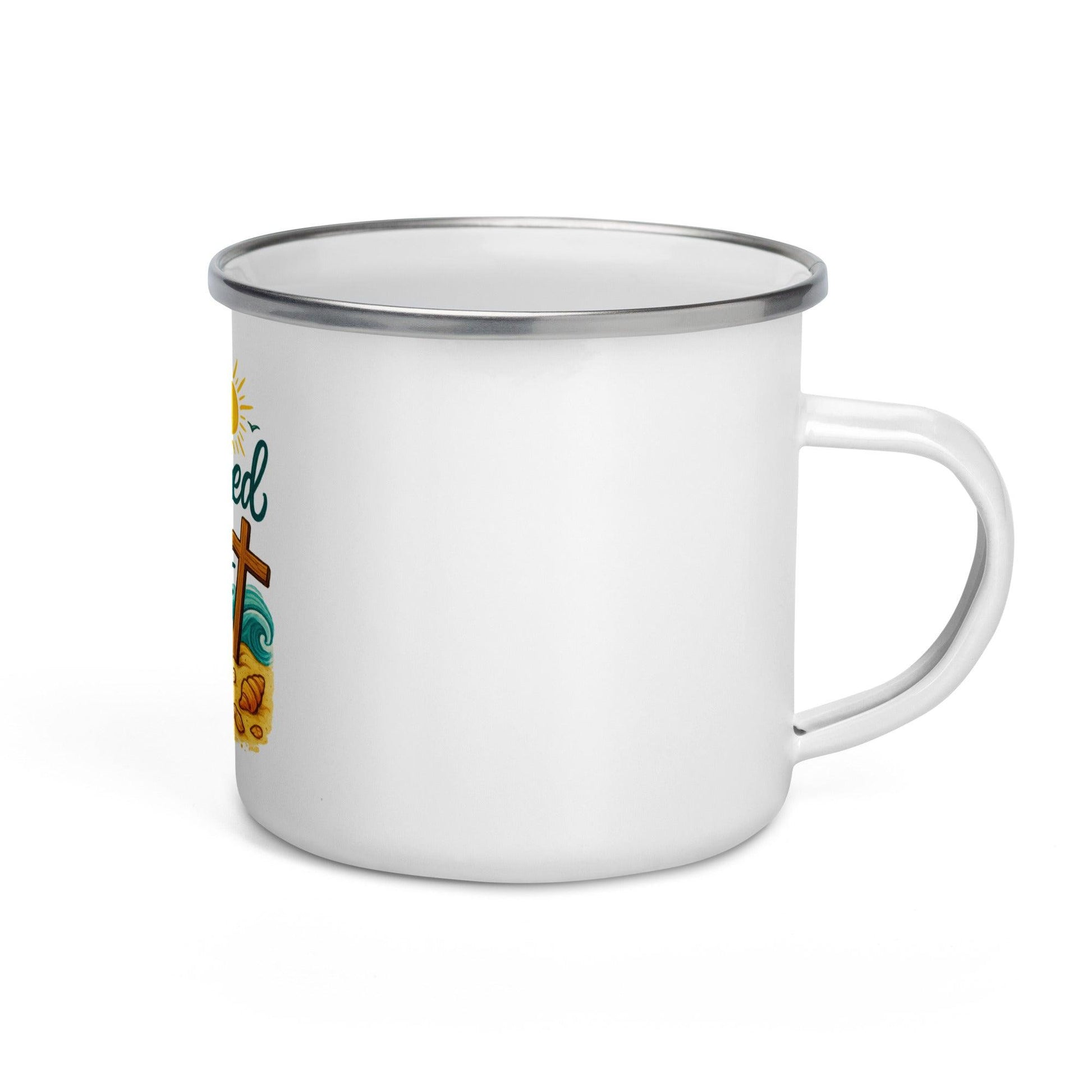 Anchored in Christ – Christian Kids Enamel Mug | Bible Verse Gift for Children - Inspired by True Love