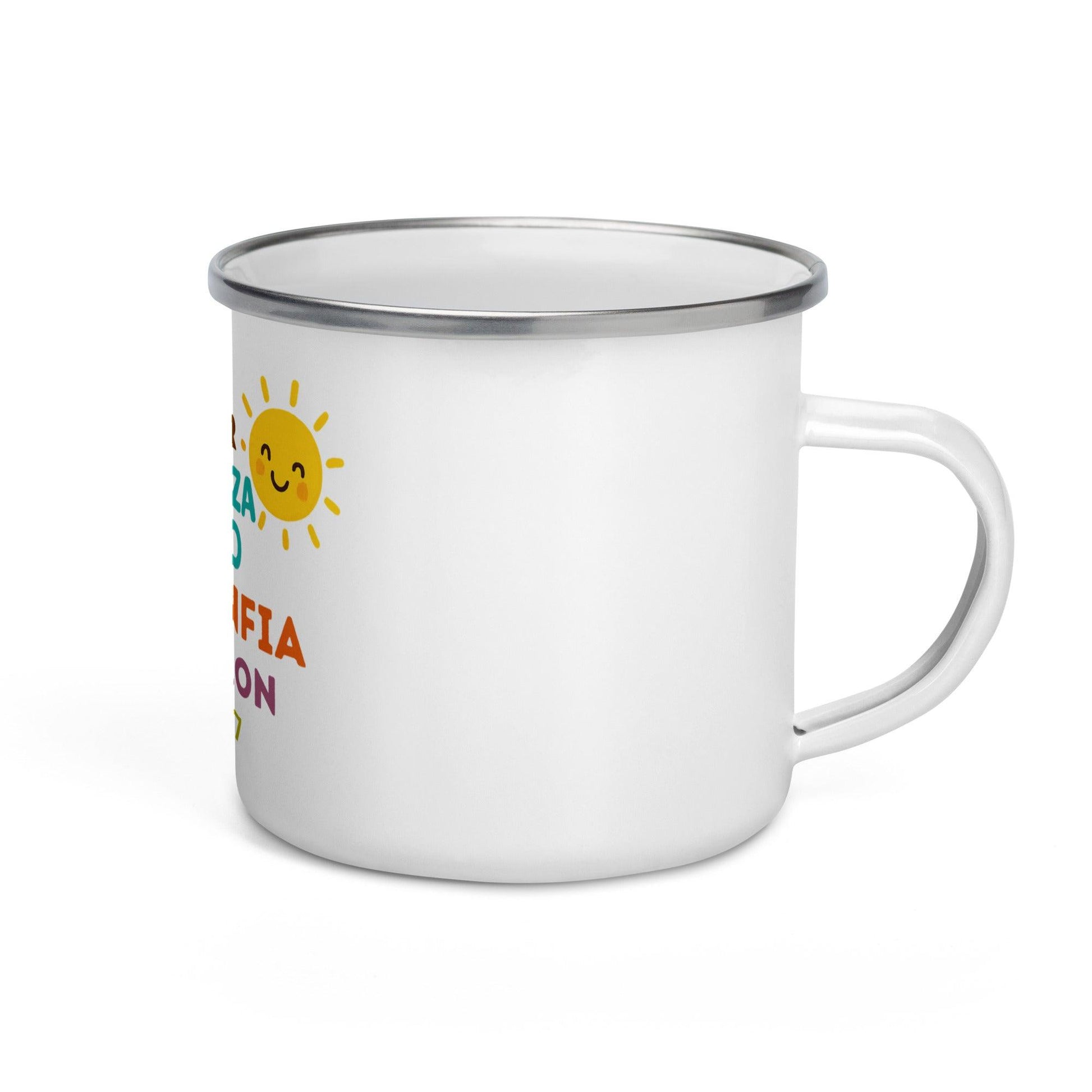 Psalm 28:7 Spanish Scripture Kids Mug – The Lord Is My Strength Enamel Cup - Inspired by True Love