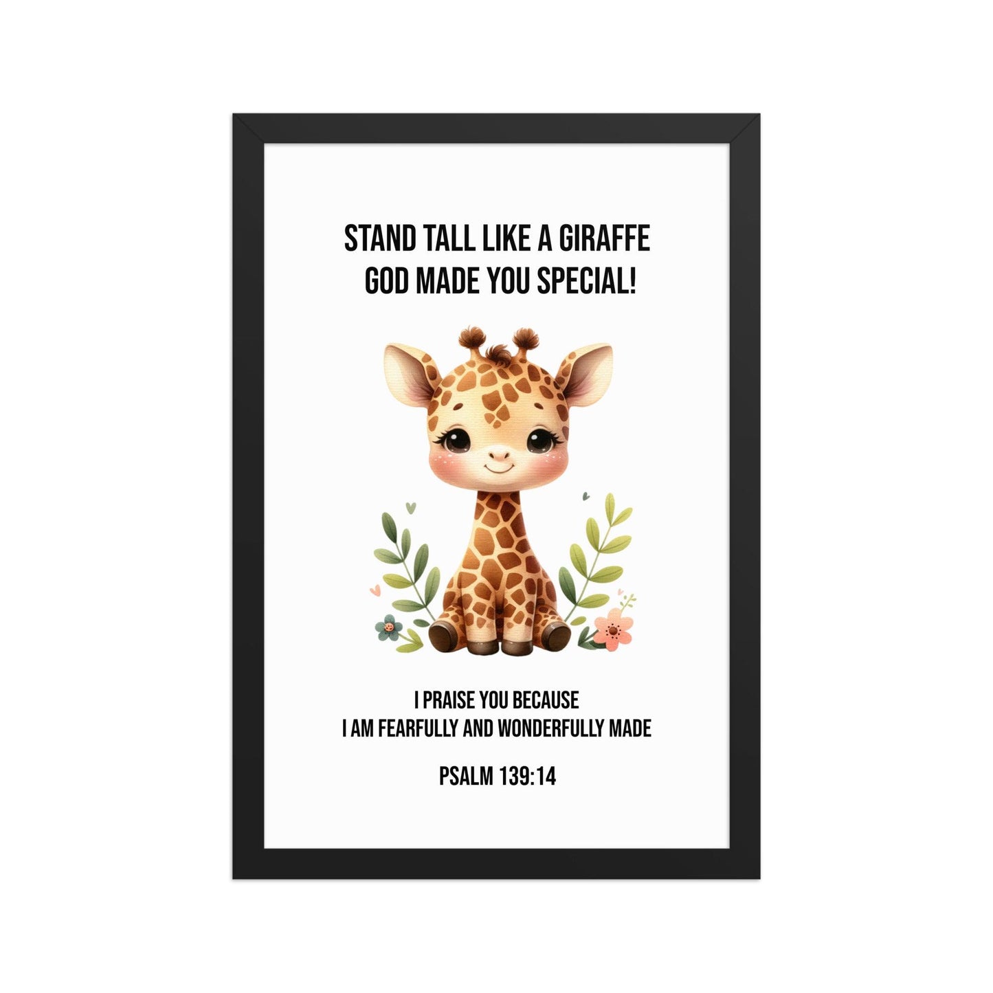 Christian Kids Wall Art – Psalm 139:14 Bible Verse | Fearfully and Wonderfully Made - Inspired by True Love