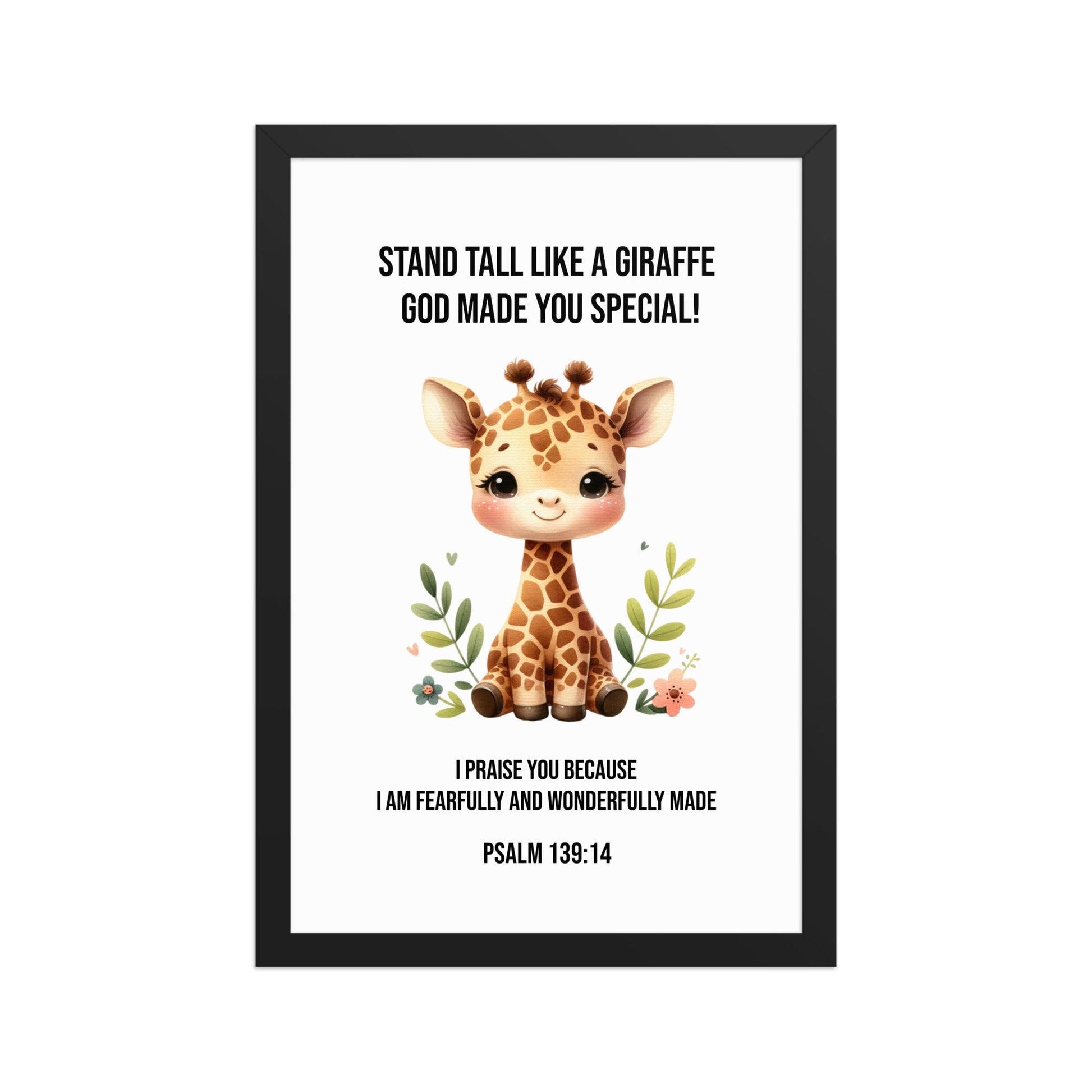 Christian Kids Wall Art – Psalm 139:14 Bible Verse | Fearfully and Wonderfully Made - Inspired by True Love