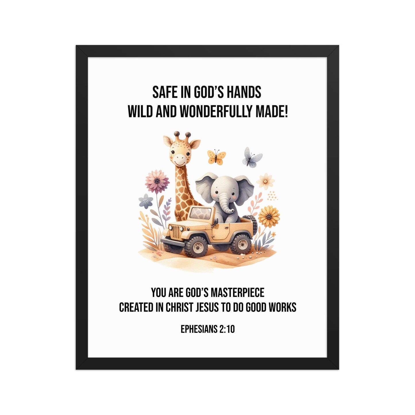 Christian Kids Wall Art – Ephesians 2:10 Bible Verse | Created for Good Works - Inspired by True Love