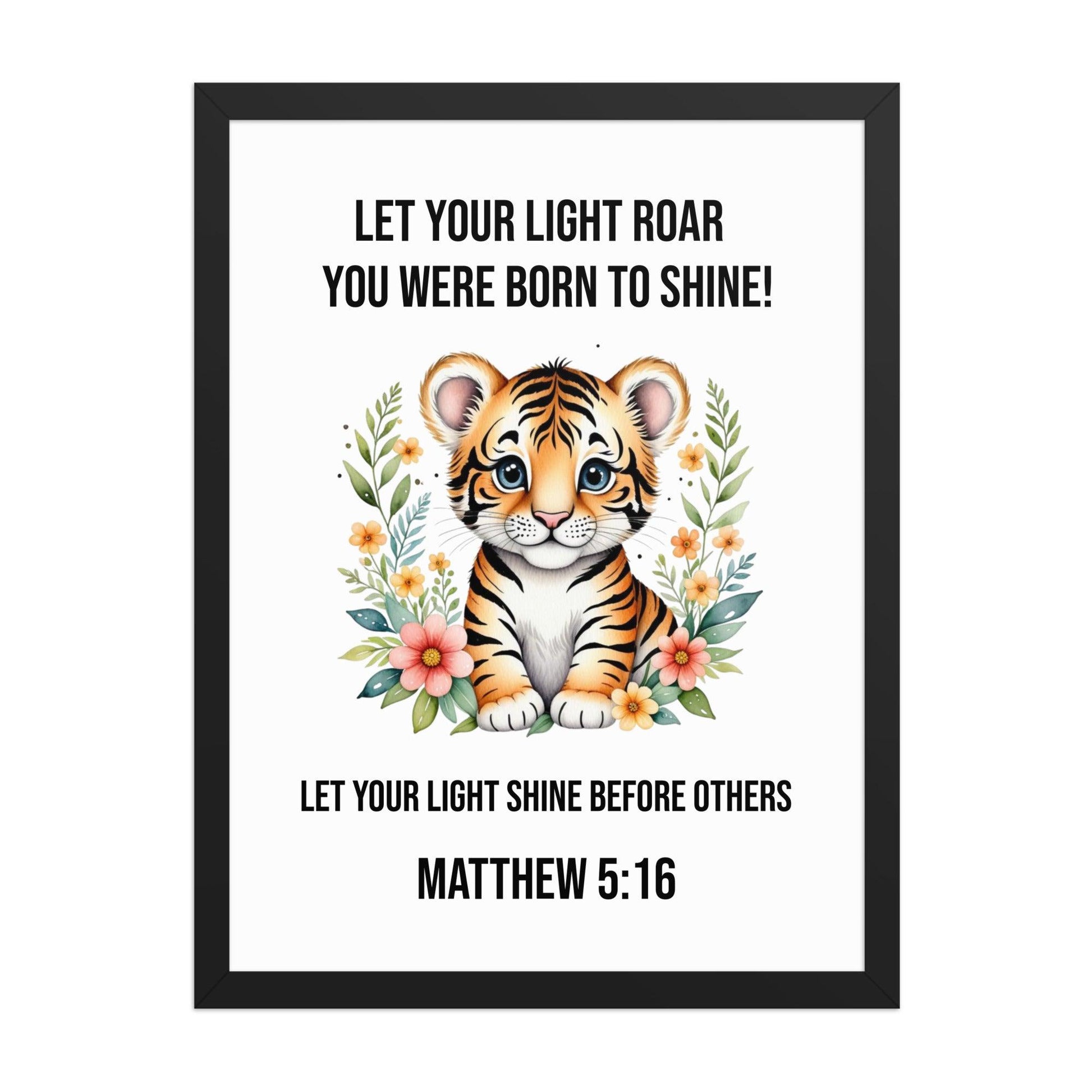 Christian Kids Wall Art – Matthew 5:16 Bible Verse | Let Your Light Shine - Inspired by True Love