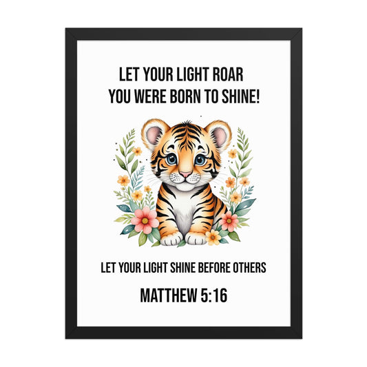 Christian Kids Wall Art – Matthew 5:16 Bible Verse | Let Your Light Shine - Inspired by True Love