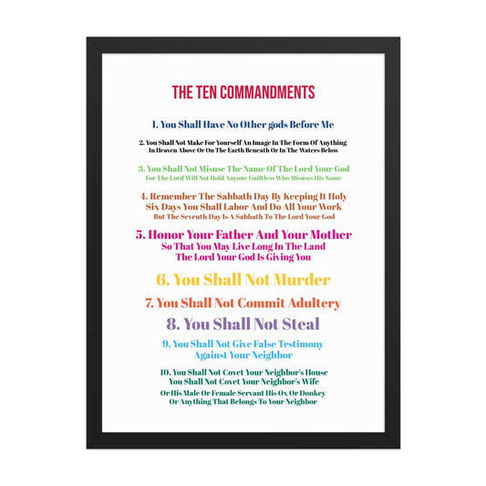 Christian Kids Poster – The Ten Commandments | Bible Verse Wall Art for Children - Inspired by True Love