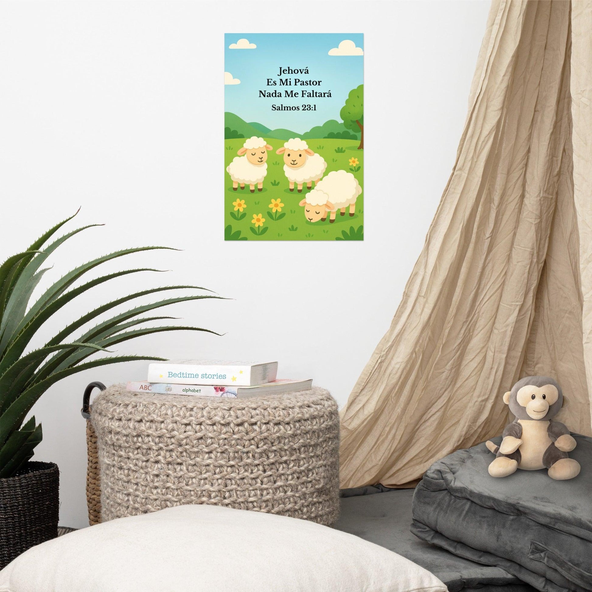 El Señor es mi Pastor Spanish Scripture Bible Verse Poster - Decor for Children - Inspired by True Love