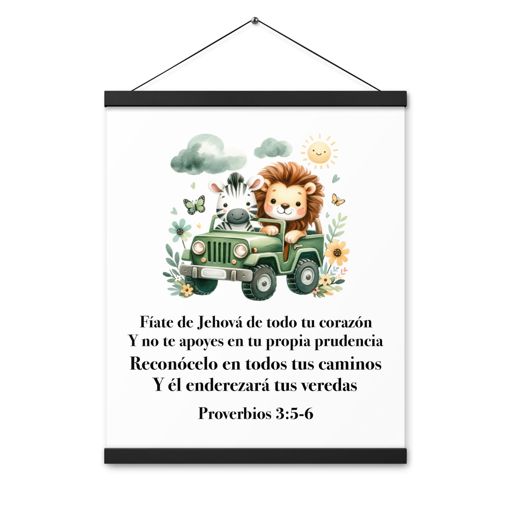 Kids Christian Poster – Proverbs 3:5-6 Spanish Scripture - Inspired by True Love