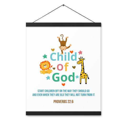 Christian Kids Poster – Proverbs 22:6 Bible Verse | Train a Child - Inspired by True Love