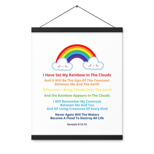 Christian Kids Poster – Genesis 9:13-15 Bible Verse | God’s Promise and the Rainbow - Inspired by True Love