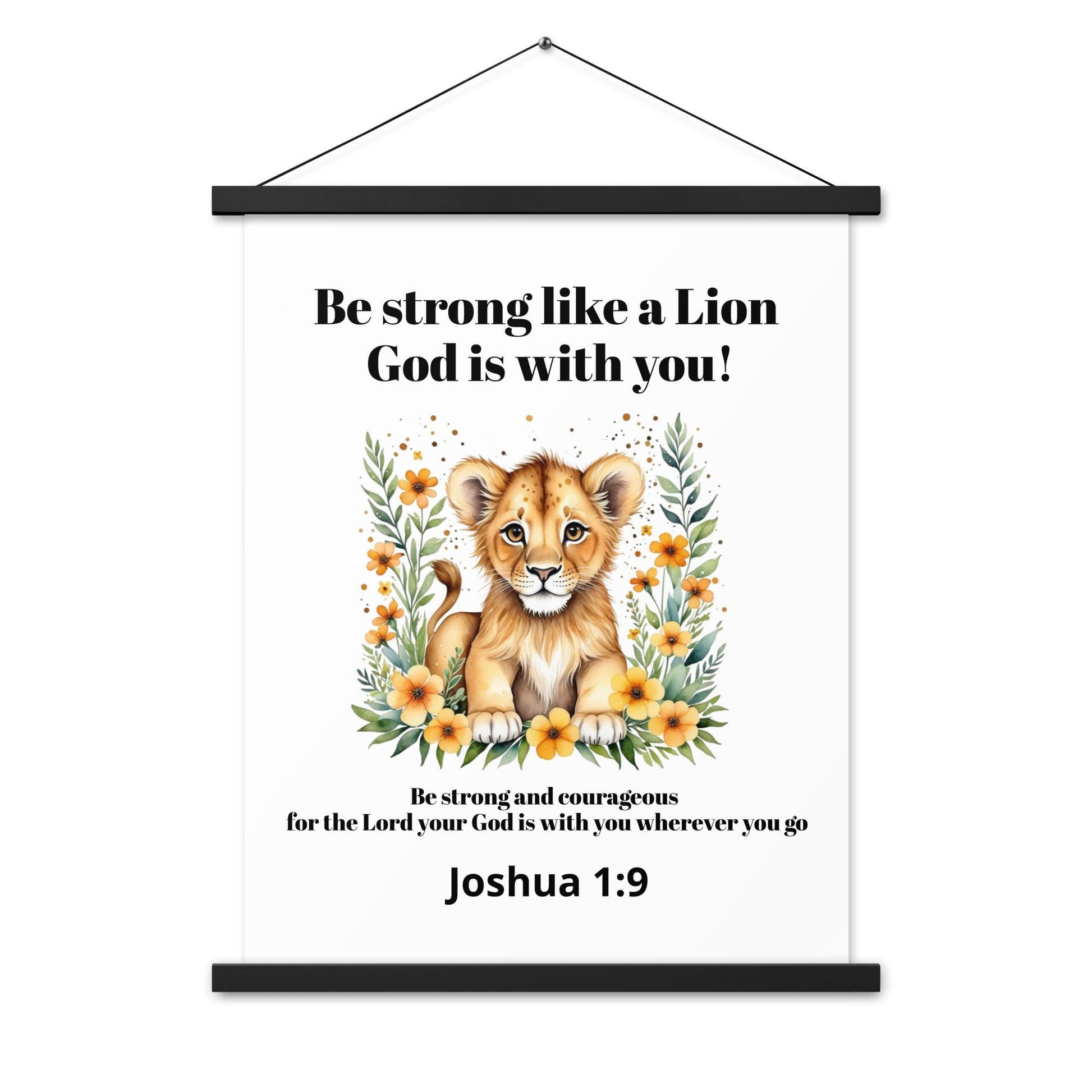 Christian Kids Poster – Joshua 1:9 Bible Verse | Be Strong and Courageous - Inspired by True Love