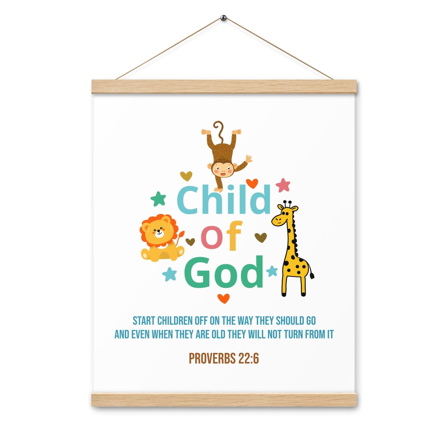 Christian Kids Poster – Proverbs 22:6 Bible Verse | Train a Child - Inspired by True Love