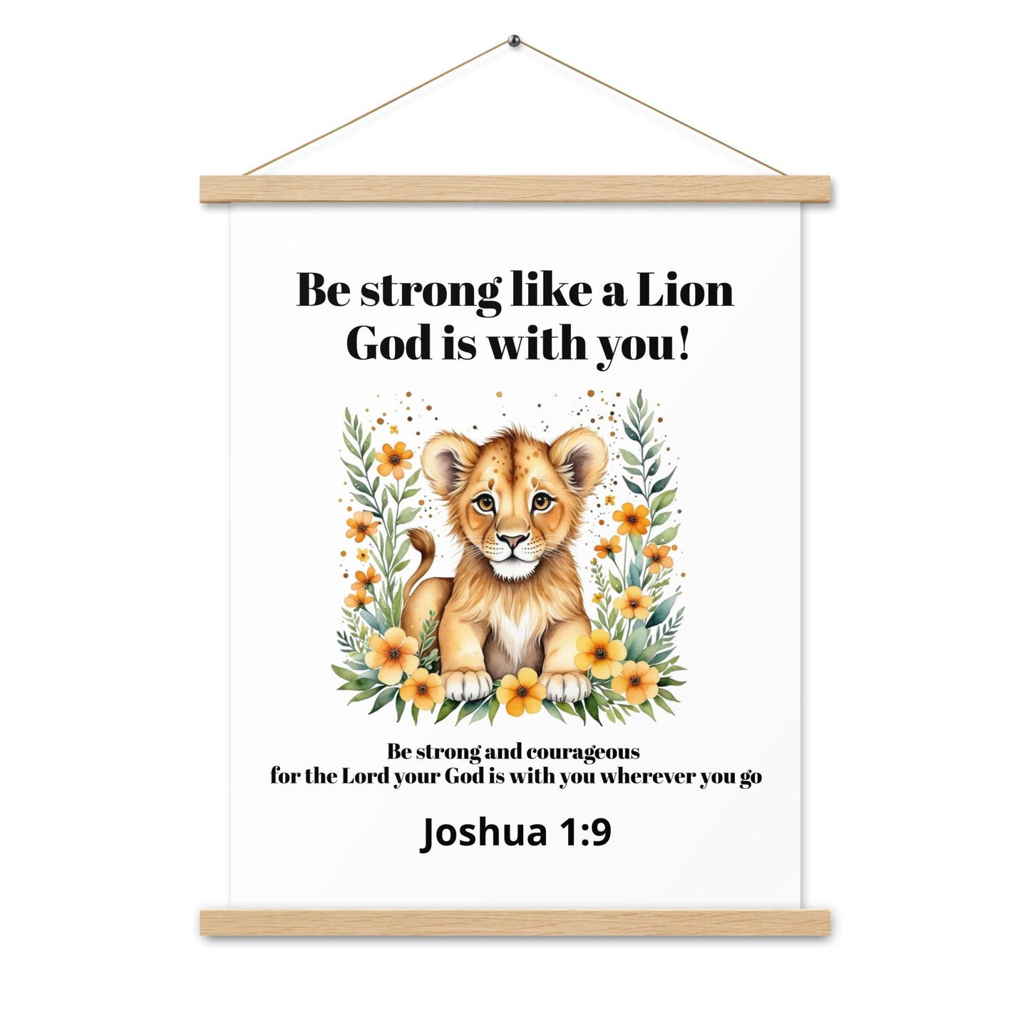 Christian Kids Poster – Joshua 1:9 Bible Verse | Be Strong and Courageous - Inspired by True Love