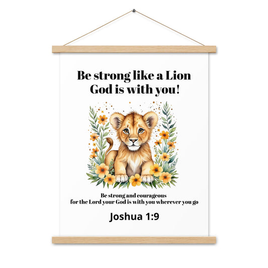 Christian Kids Poster – Joshua 1:9 Bible Verse | Be Strong and Courageous - Inspired by True Love