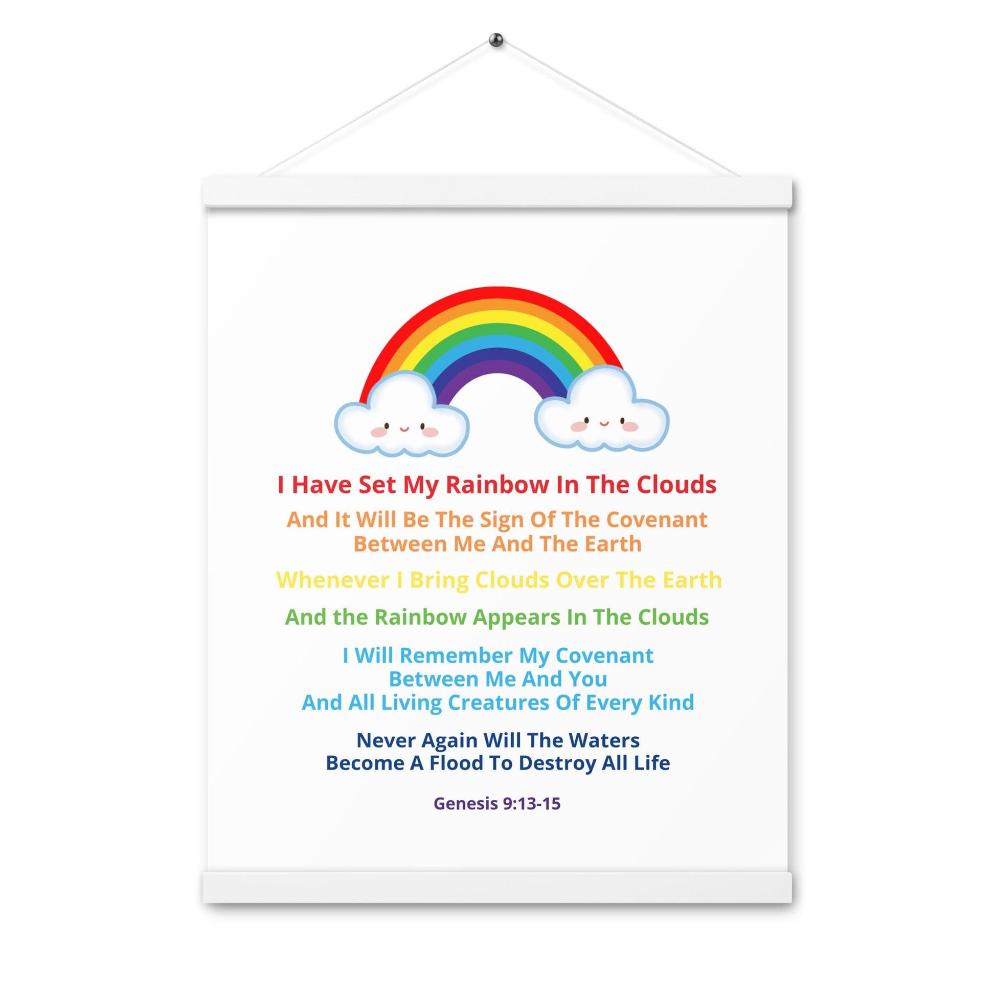 Christian Kids Poster – Genesis 9:13-15 Bible Verse | God’s Promise and the Rainbow - Inspired by True Love