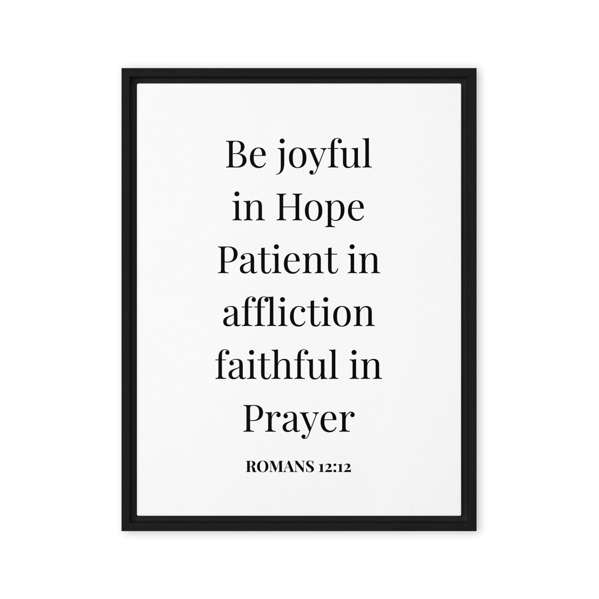 Christian Wall Art - Romans 12:12 Decor Scripture Wall Sign - Inspired by True Love