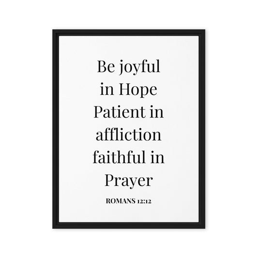 Christian Wall Art - Romans 12:12 Decor Scripture Wall Sign - Inspired by True Love