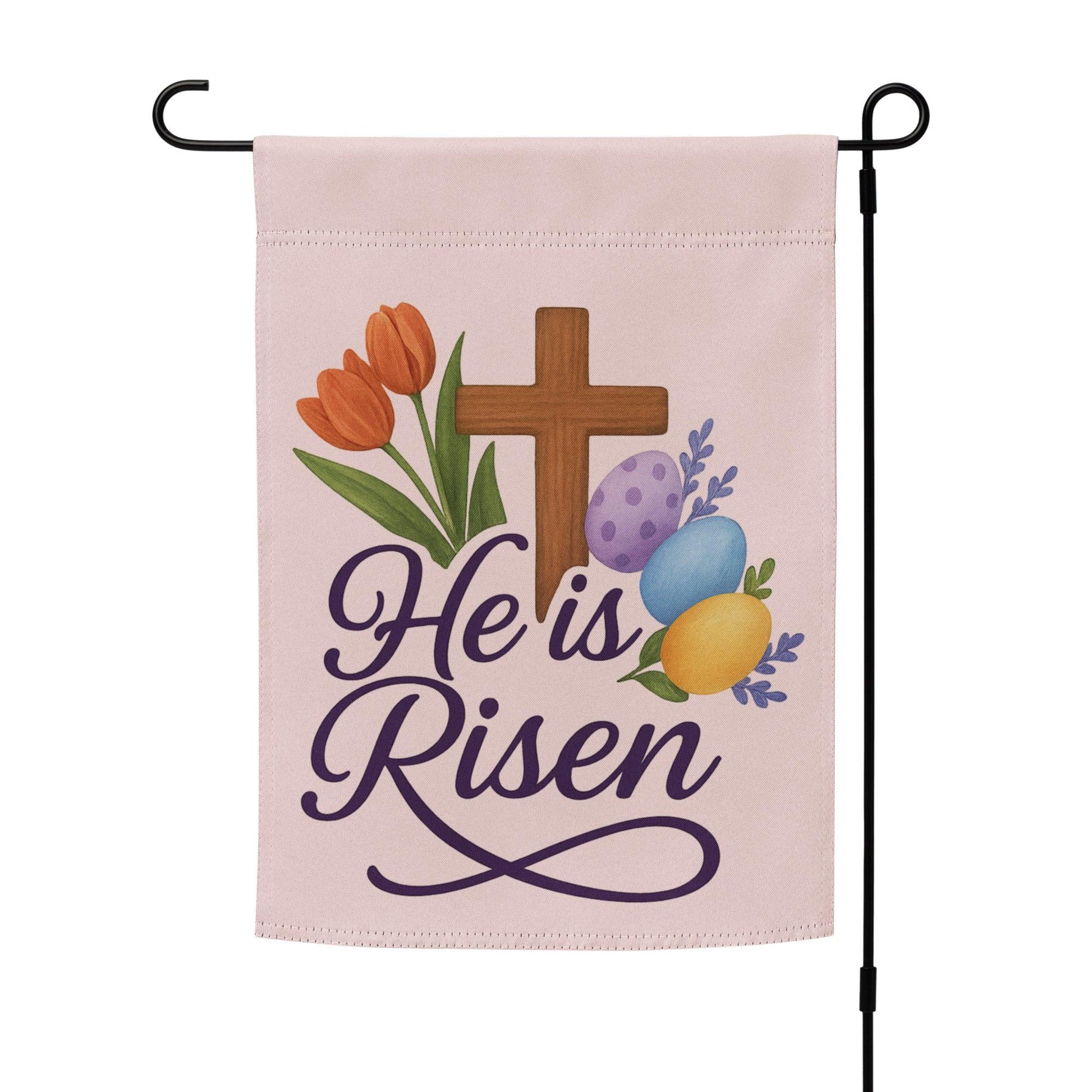 He Is Risen Garden Flag – Easter Christian Yard Flag with Resurrection Message - Inspired by True Love
